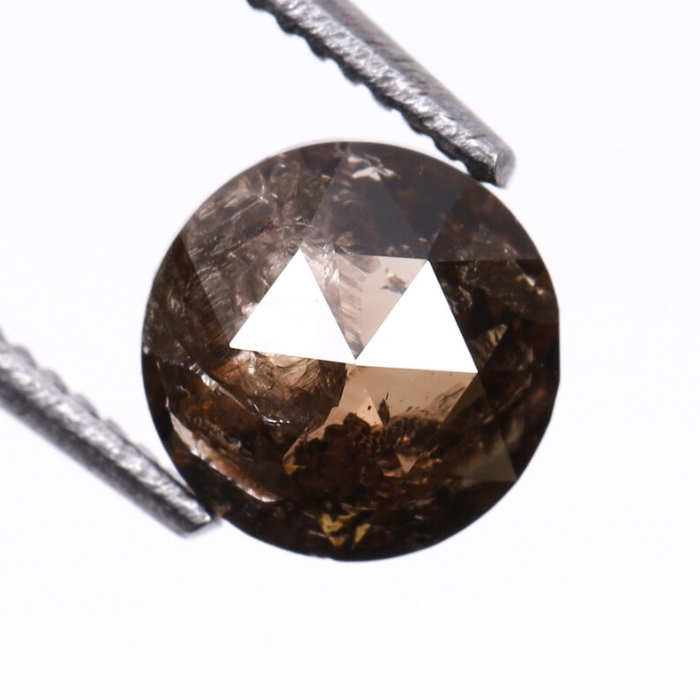 Round Rose Cut Natural Brown Diamond
