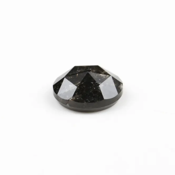 Round Rose Cut Natural Loose Salt and Pepper Diamond