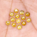 Round Rose Cut Natural Loose Yellow Diamond - Minimal Carbon