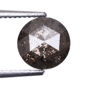 Round Rose Cut Natural Salt and Pepper Diamond