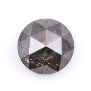 Round Rose Cut Natural Salt and Pepper Diamond
