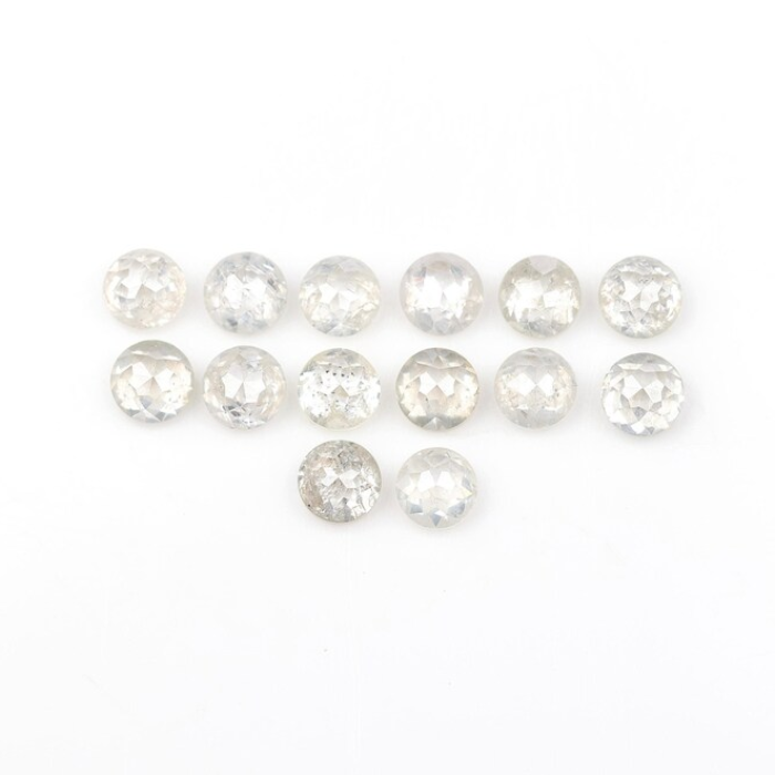 Round Rose Cut Natural White Earth Mined Diamond