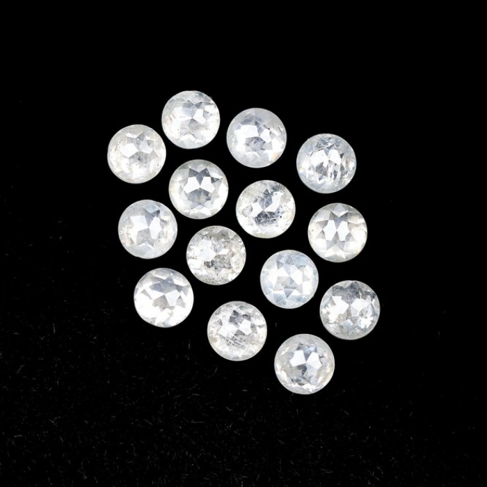 Round Rose Cut Natural White Earth Mined Diamond