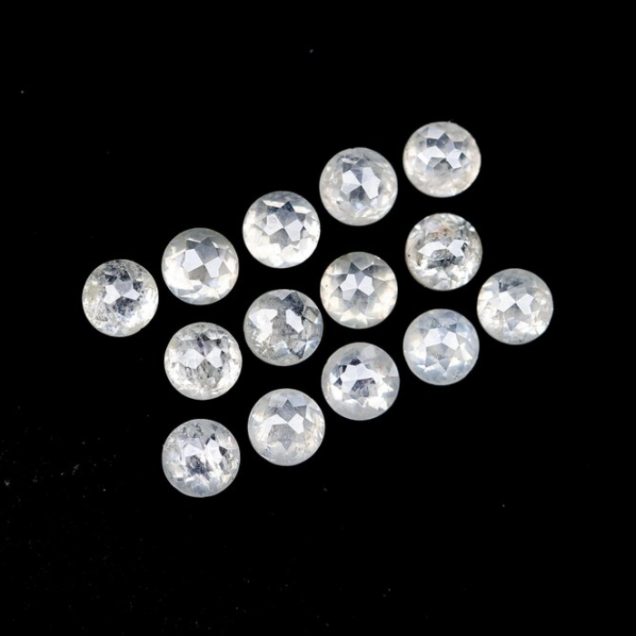 Round Rose Cut Natural White Earth Mined Diamond