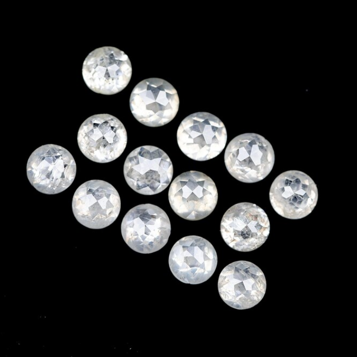 Round Rose Cut Natural White Earth Mined Diamond