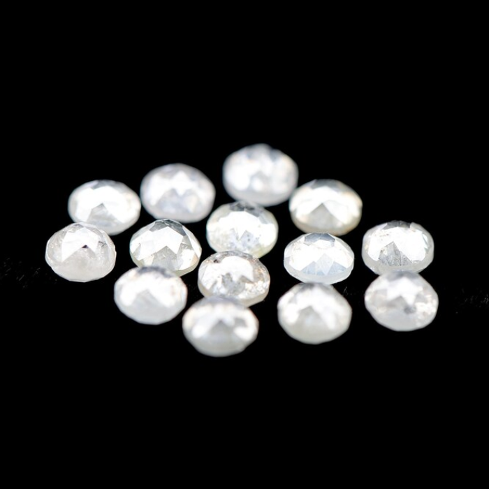 Round Rose Cut Natural White Earth Mined Diamond
