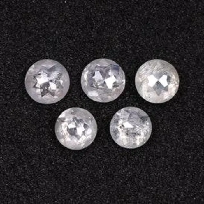 Round Rose Cut Natural White Earth Mined Diamond - Minimal Carbon
