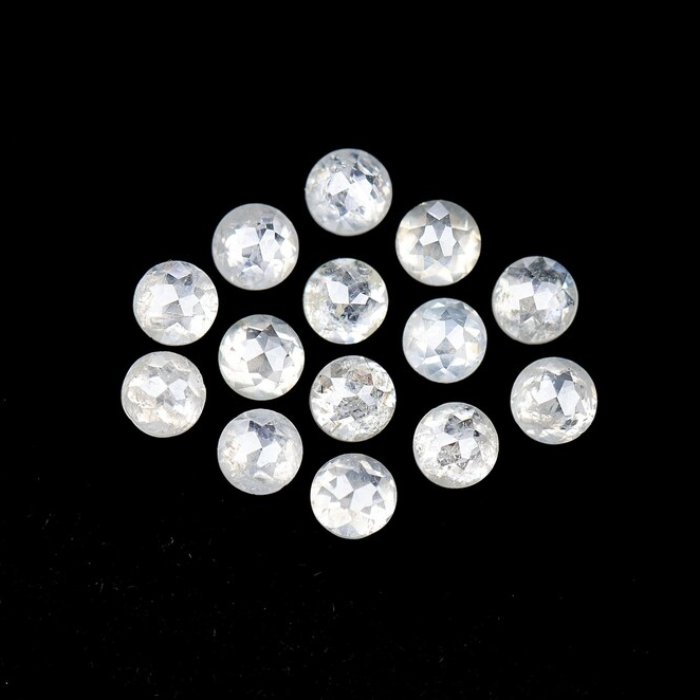 Round Rose Cut Natural White Earth Mined Diamond