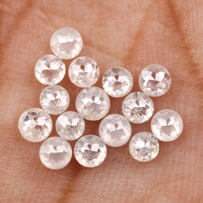 Round Rose Cut Natural White Loose Earth Mined Diamond