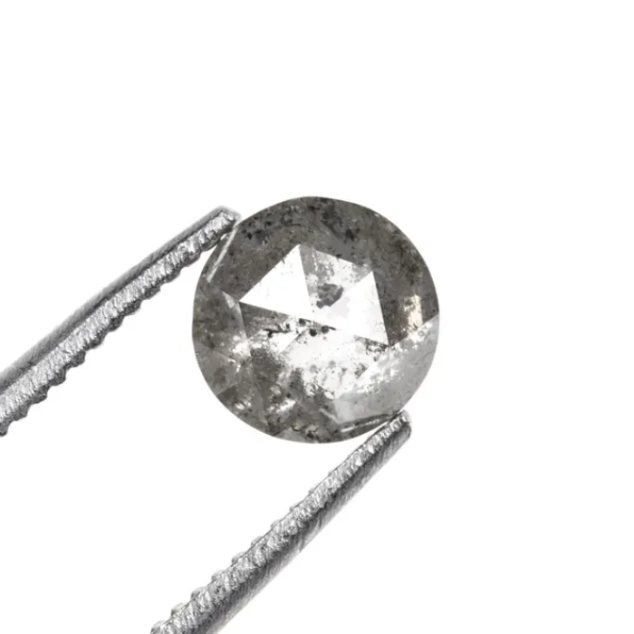 Round Rose Cut Salt And Pepper Loose Diamond