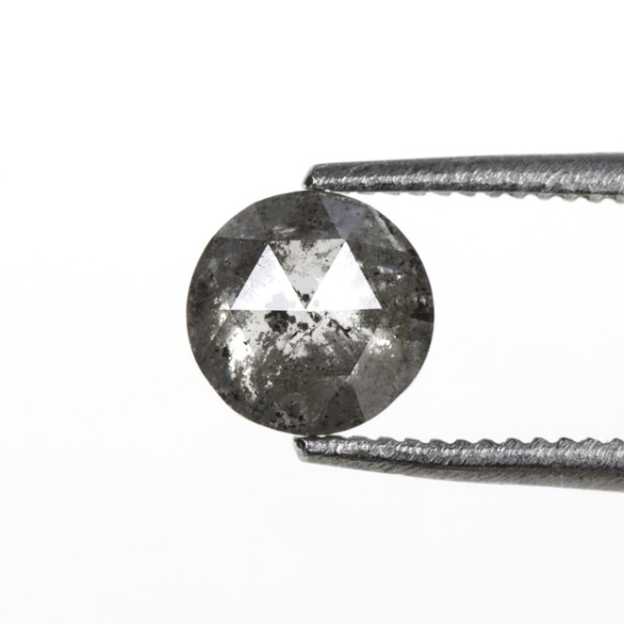 Round Rose Cut Salt And Pepper Loose Diamond