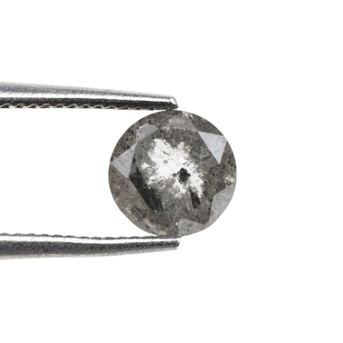 Round Rose Cut Salt And Pepper Loose Diamond