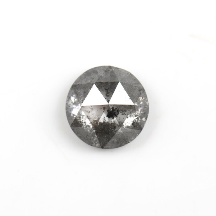 Round Rose Cut Salt And Pepper Loose Diamond