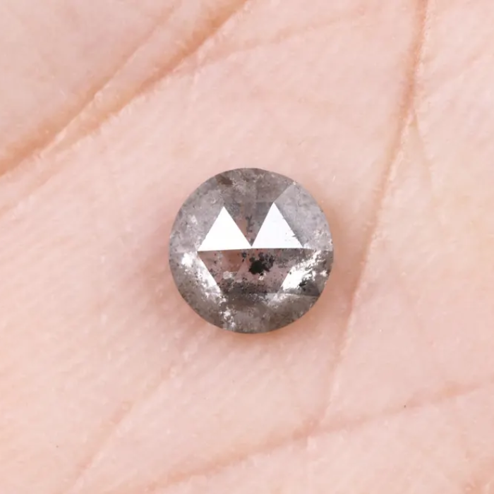 Round Rose Cut Salt And Pepper Loose Diamond