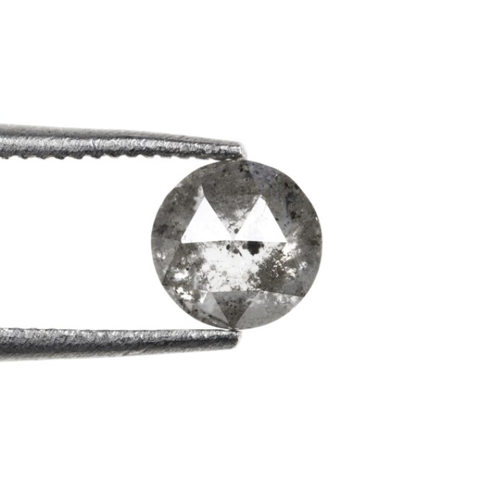 Round Rose Cut Salt And Pepper Loose Diamond