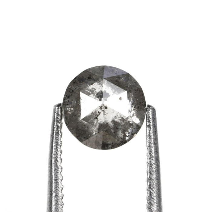Round Rose Cut Salt And Pepper Loose Diamond