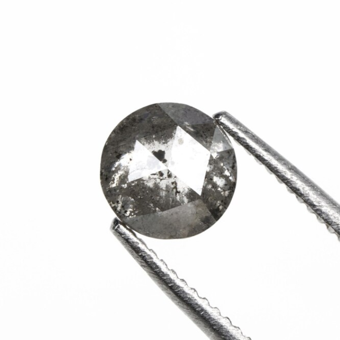 Round Rose Cut Salt And Pepper Loose Diamond