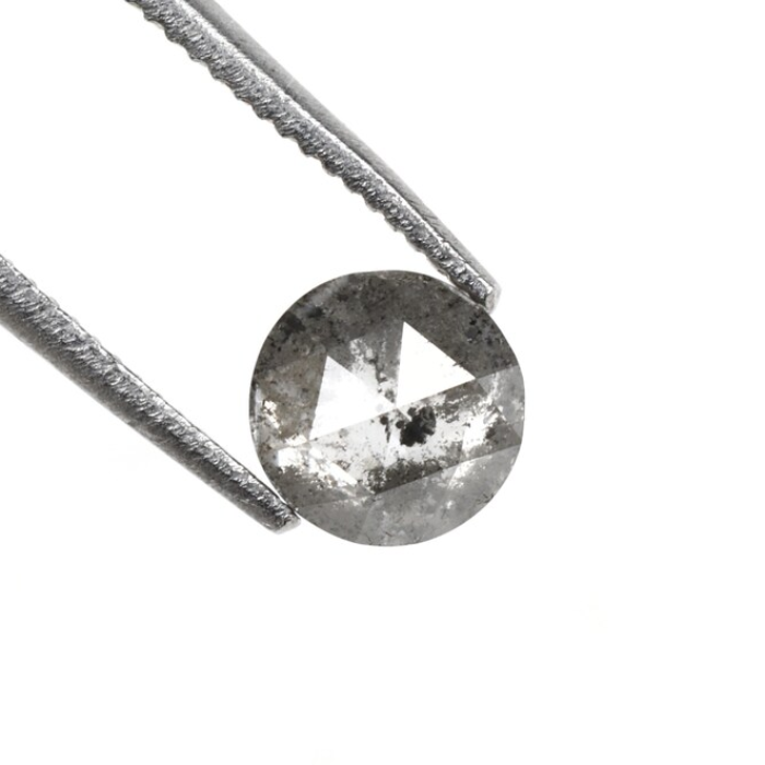 Round Rose Cut Salt And Pepper Loose Diamond