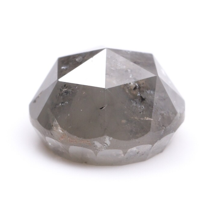 Round Rose Cut Salt And Pepper Natural Diamond