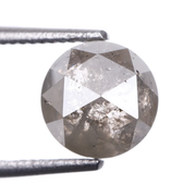 Round Rose Cut Salt And Pepper Natural Diamond
