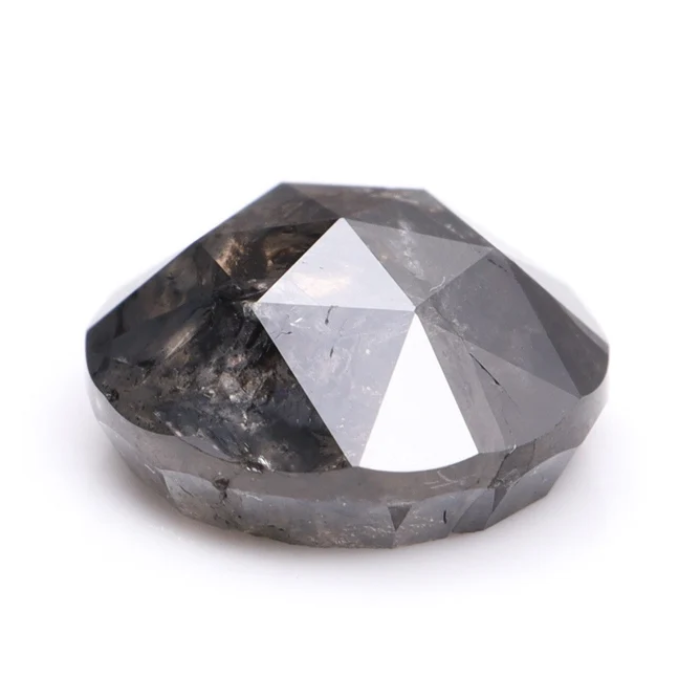Round Rose Cut Salt And Pepper Natural Loose Diamond