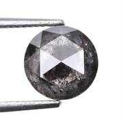 Round Rose Cut Salt and Pepper Natural Diamond