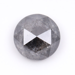 Round Rose Cut Salt and Pepper Natural Diamond
