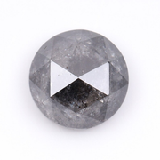 Round Rose Cut Salt and Pepper Natural Diamond