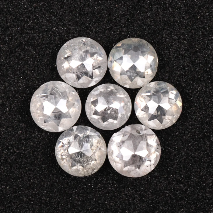 Round Rose Cut White Loose Natural Earth Mined Diamond - Minimal Carbon