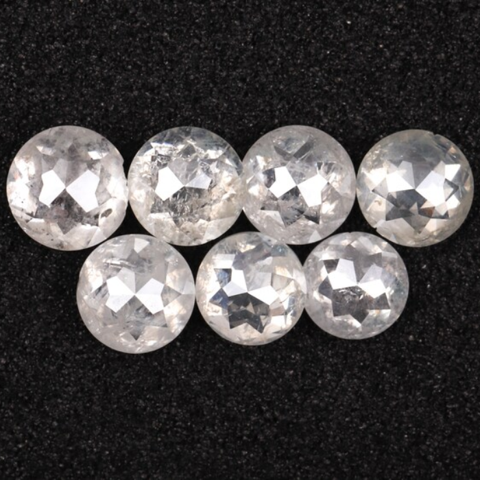 Round Rose Cut White Loose Natural Earth Mined Diamond - Minimal Carbon