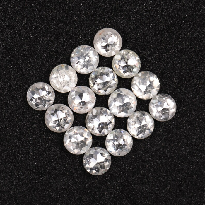 Round Rose Cut White Loose Natural Earth Mined Diamond - Minimal Carbon