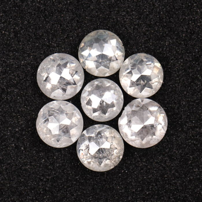 Round Rose Cut White Loose Natural Earth Mined Diamond - Minimal Carbon