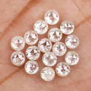 Round Rose Cut White Loose Natural Earth Mined Diamond - Minimal Carbon