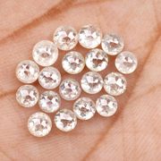 Round Rose Cut White Loose Natural Earth Mined Diamond - Minimal Carbon