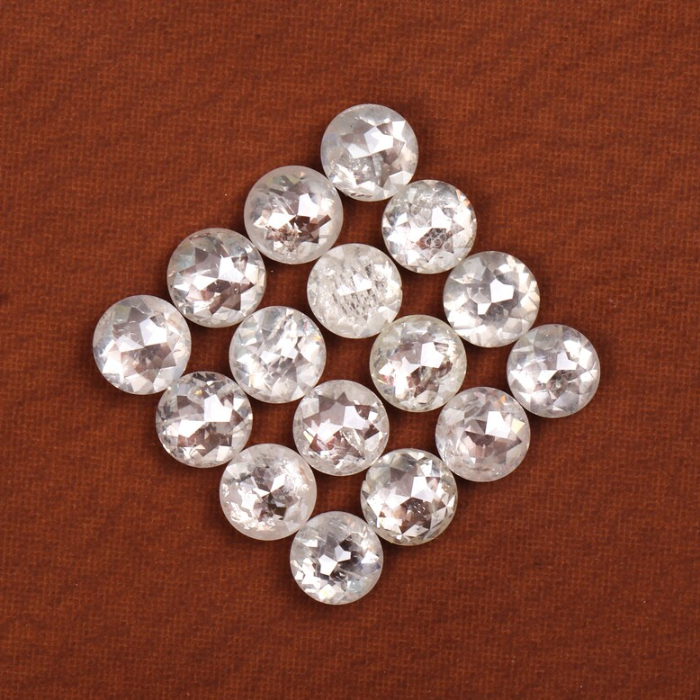 Round Rose Cut White Loose Natural Earth Mined Diamond - Minimal Carbon