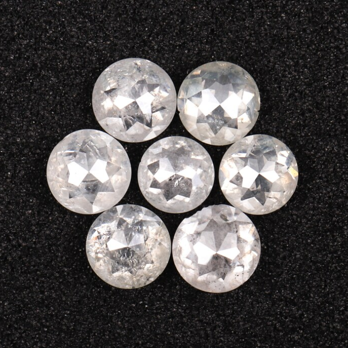 Round Rose Cut White Loose Natural Earth Mined Diamond - Minimal Carbon