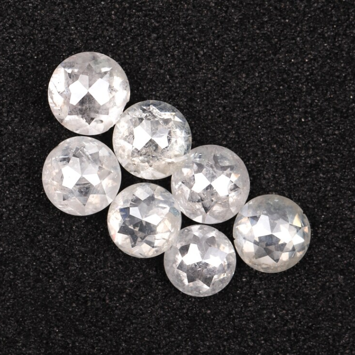 Round Rose Cut White Loose Natural Earth Mined Diamond - Minimal Carbon