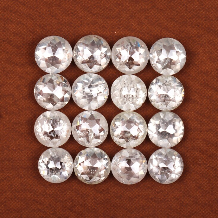 Round Rose Cut White Loose Natural Earth Mined Diamond - Minimal Carbon