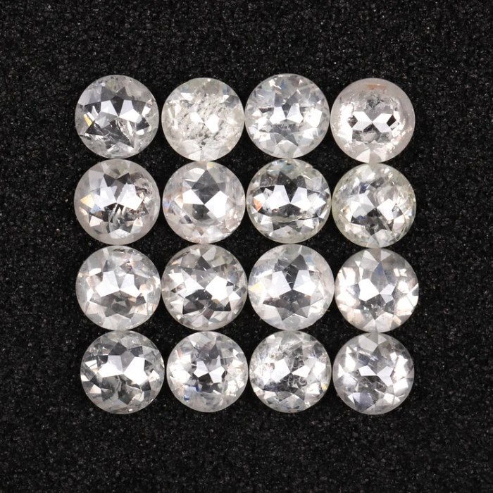 Round Rose Cut White Loose Natural Earth Mined Diamond - Minimal Carbon