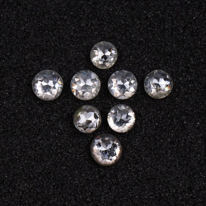 Round Rose Cut White Milky Natural Earth Mined Diamond