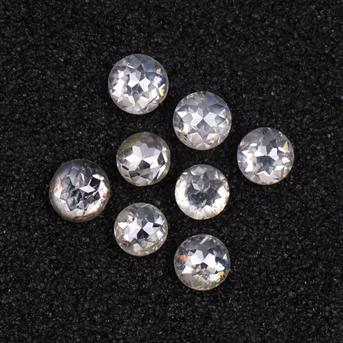 Round Rose Cut White Milky Natural Earth Mined Diamond