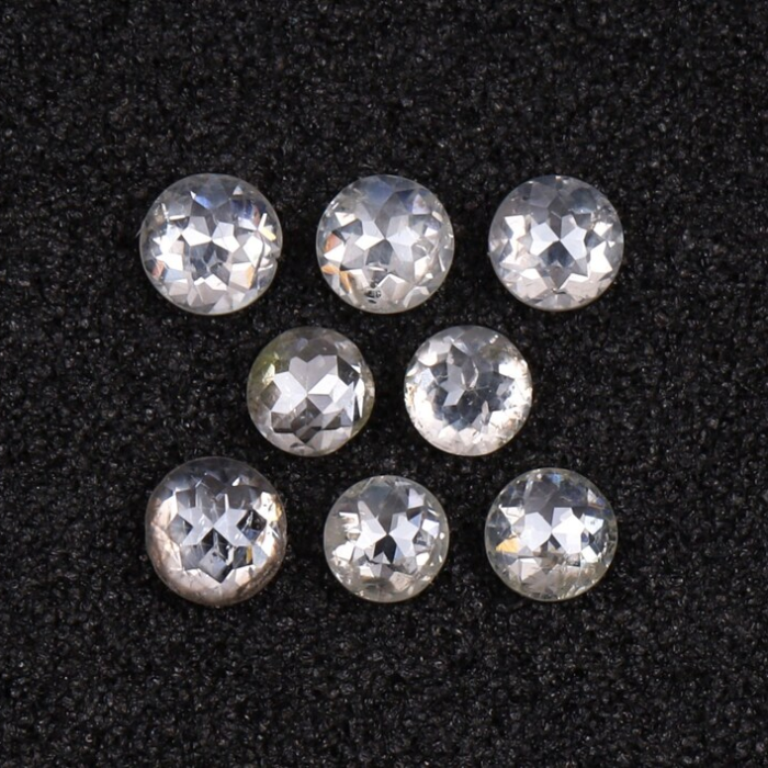 Round Rose Cut White Milky Natural Earth Mined Diamond