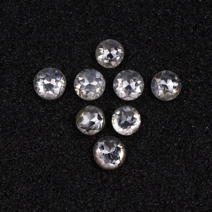 Round Rose Cut White Milky Natural Earth Mined Diamond