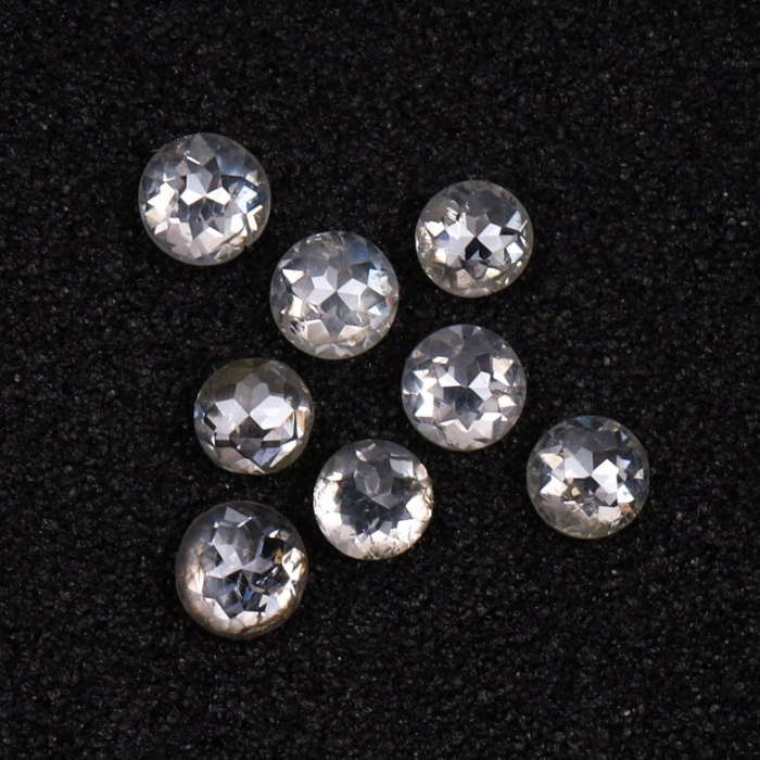 Round Rose Cut White Milky Natural Earth Mined Diamond