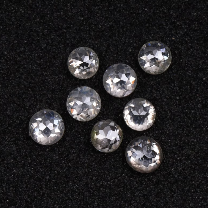 Round Rose Cut White Milky Natural Earth Mined Diamond