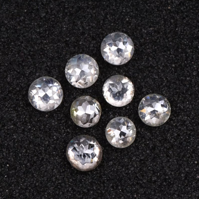 Round Rose Cut White Milky Natural Earth Mined Diamond
