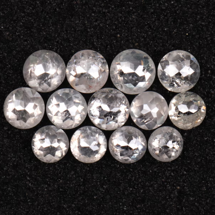Round Rose Cut White Natural Earth Mined Diamond
