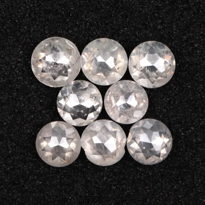 Round Rose Cut White Natural Earth Mined Diamond - Minimal Carbon