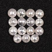 Round Rose Cut White Natural Earth Mined Diamond - Minimal Carbon