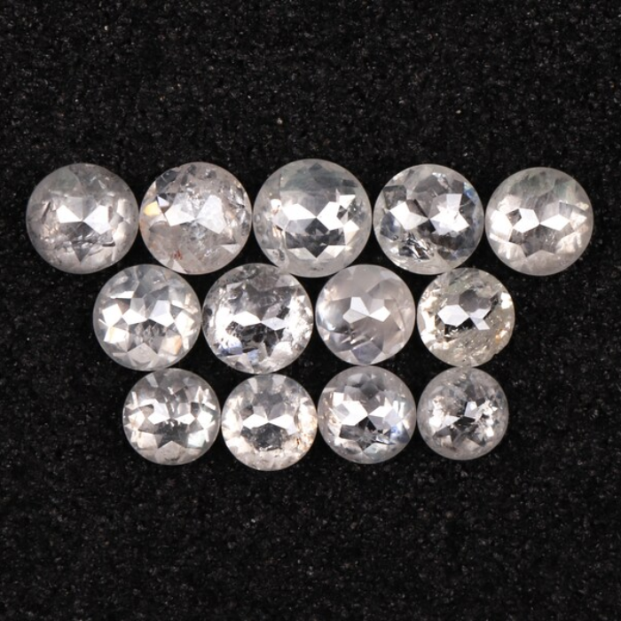 Round Rose Cut White Natural Earth Mined Diamond
